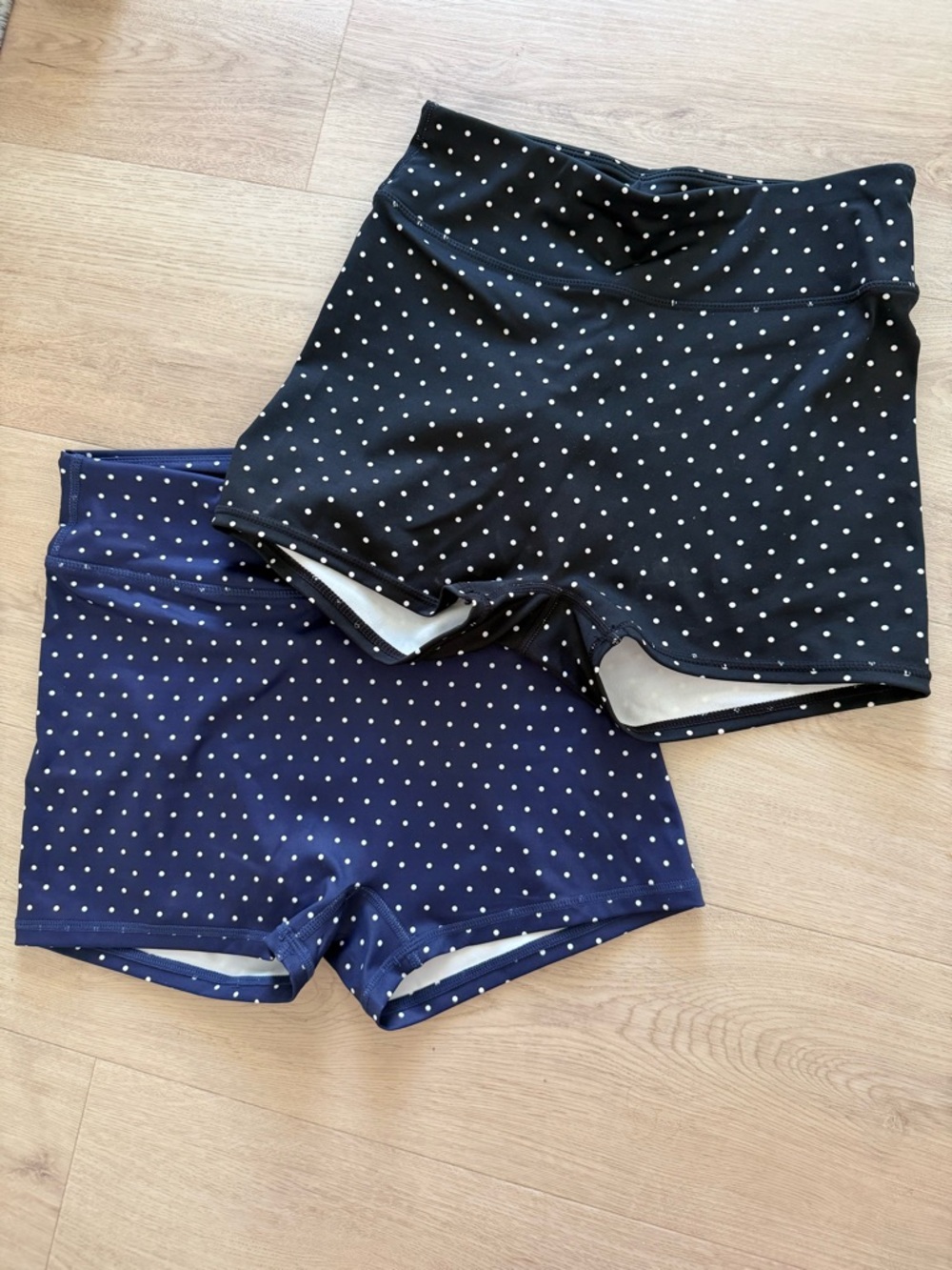Set of Two Polkadot Spandex Biker Shorts